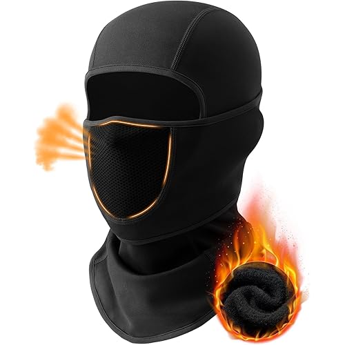 Balaclava Face Ski Mask with Movable Deisgn for Men Women-Fleece Winter Face Covering for Cold Weather Skiing Outdoor Work