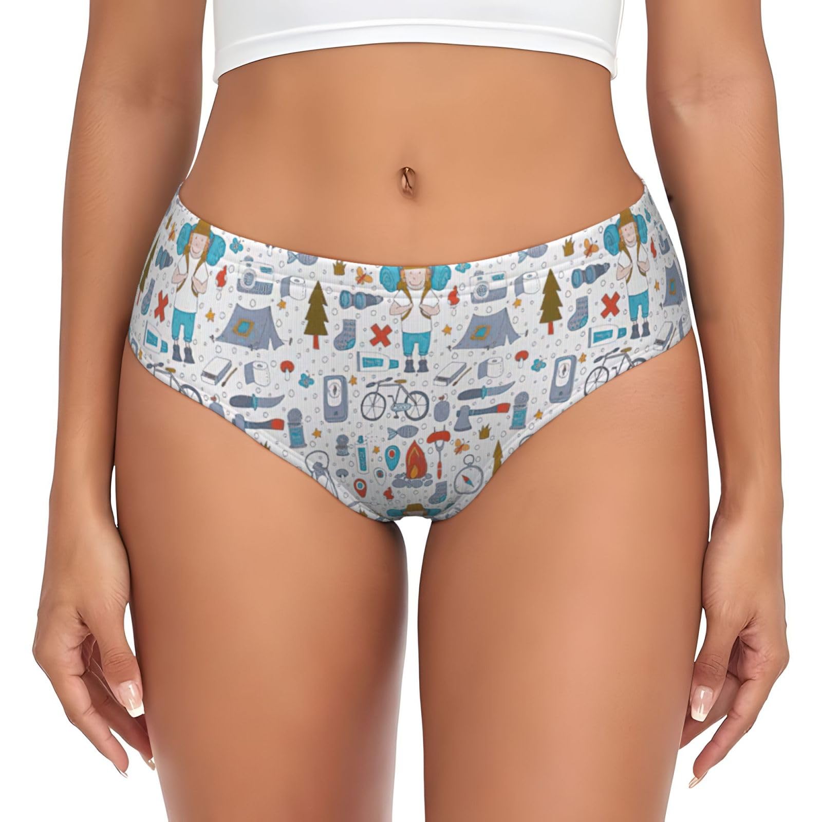Fgwaauh The Nature Wildlands Activities Pattern Women'S Underwear Ultimate Brief Panties Moisture Wicking Underwear For Women Black