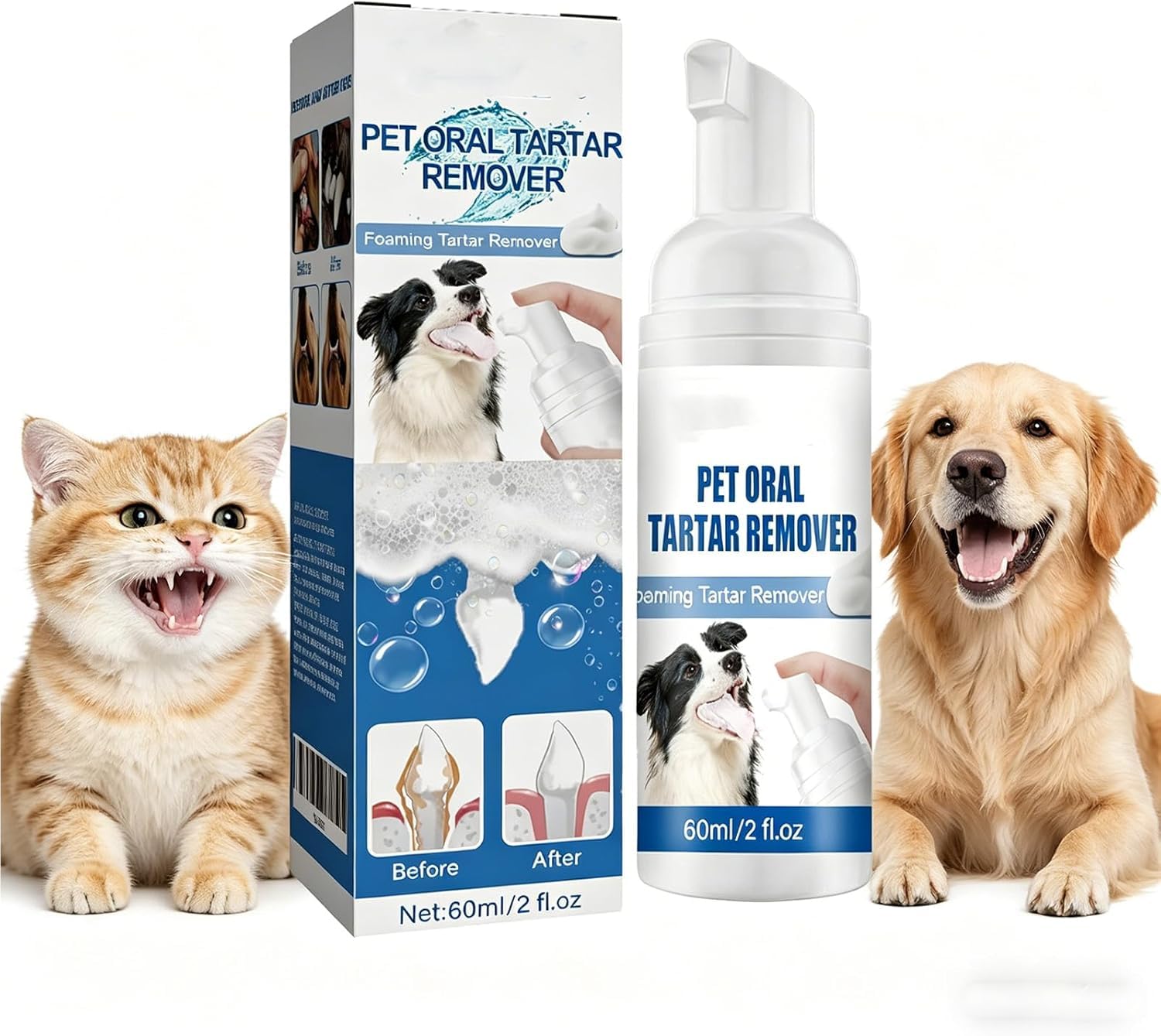 Pet Dental Tartar Remover - Oral Spray for Dogs Teeth Cleaning, Pet Dental Foaming Care Spray, Dog Breath Freshener, Support Healthy Gums,Reduce Tartar for Cats and Dogs (1pcs)
