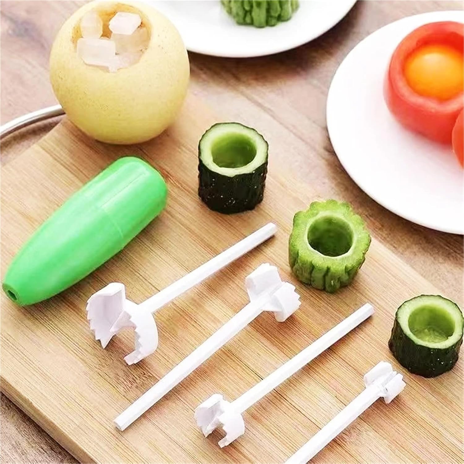 4Pcs Replaceable Vegetable Spiral Cutter Spiralizer Head Digging Tool Corer Kitchen Gadget