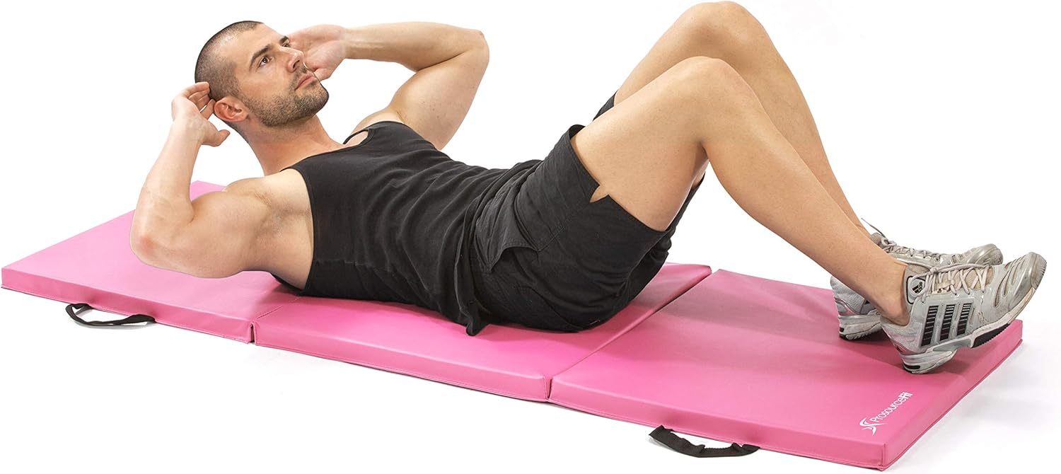 ProsourceFit Tri-Fold Folding Exercise Mat - Pink : Sports & Outdoors