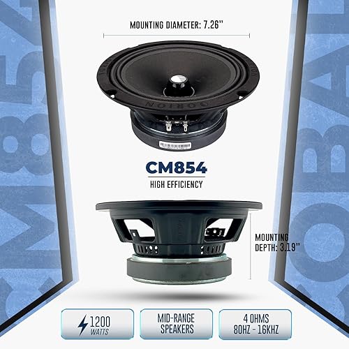 Miniatura 22 de ORION Cobalt CM654 - Altavoces tipo bala de alta eficiencia de 6.5 pulgadas de rango medio, 1000 W de potencia máxima, 250 W RMS, 4 ohmios, bobina