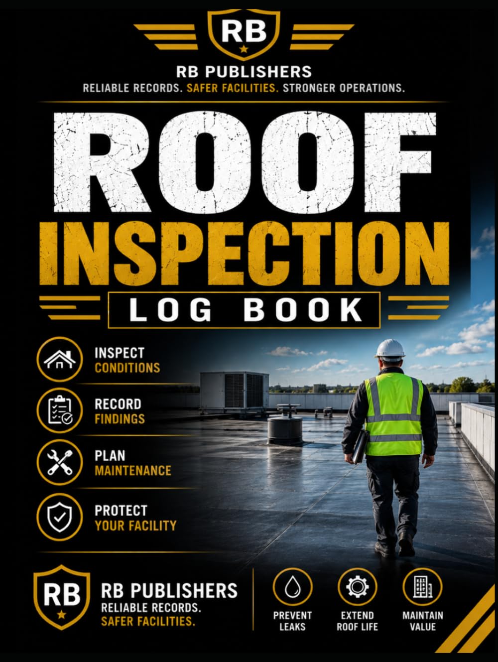 Roof Inspection Log Book: Professional Roof Condition, Maintenance, Leak, Drainage and Repair Inspection Record for Commercial Buildings and Facilities