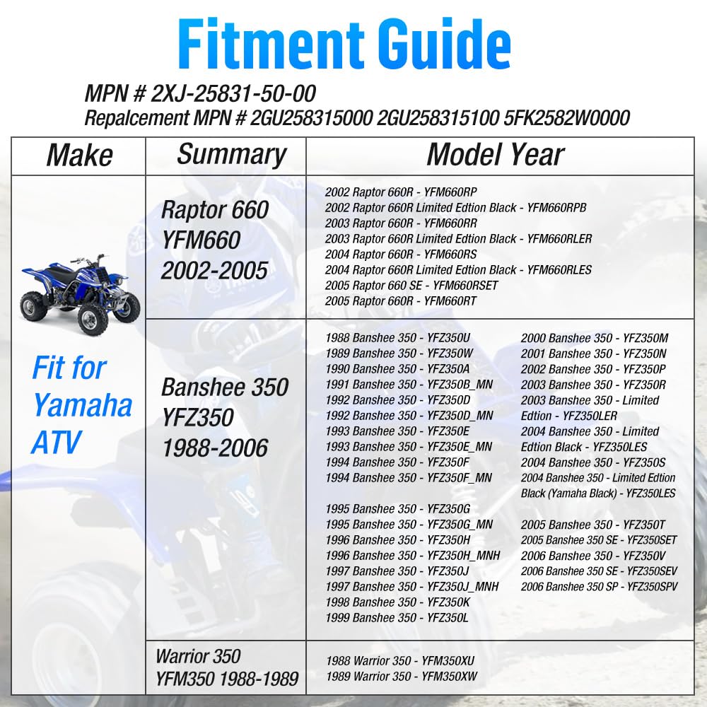 Rotor de disco de freno trasero para Yamaha Blaster 200 1990-2006, Banshee 350 1988-2006, Raptor 660 YFM660 2002-2005, Big Bear Warrior Wolverine 350