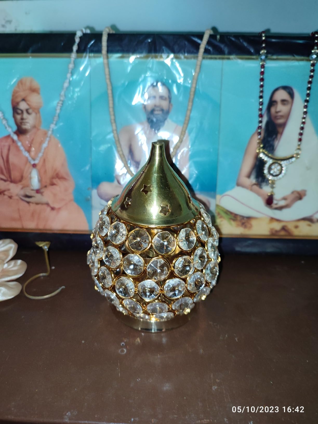 Diya Akhand En Laiton Pour Puja – 10,2 Cm Avec Verre Borosilicate – Décoration Maison Et Culte – Lotus Design