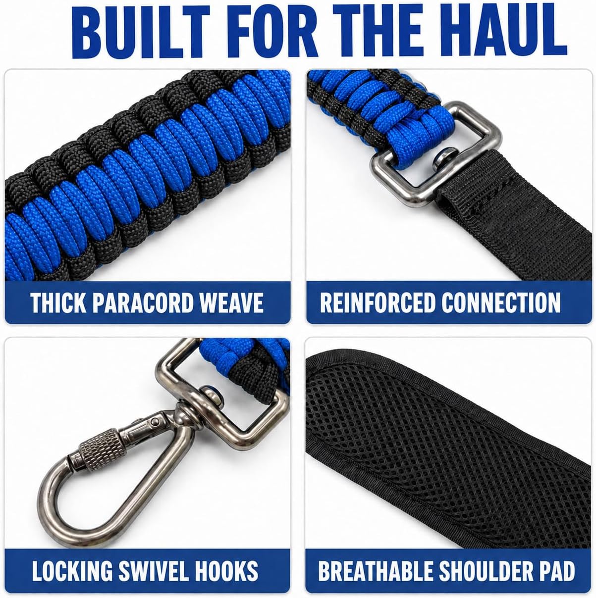 Paracord Strap Compatible with Engel Cooler, 2-Point Paracord Sling with Metal Clips & Ring Buckles, Adjustable Length Cooler Accessories, Ideal for Outdoor, Camping & Fishing image 4