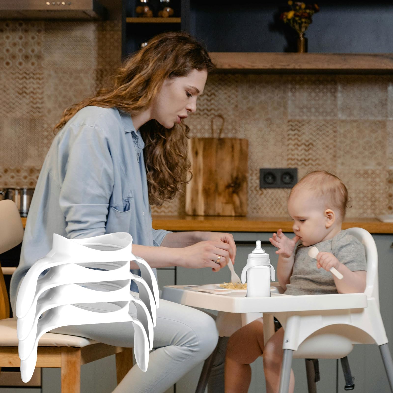 4 Pièces Poignées de Biberon pour Philips Avent Anti-Colique Biberons, Ergonomiques Poignées de Biberon Accessoires pour Philips Avent Biberons, Laissez Bébé Être Indépendant