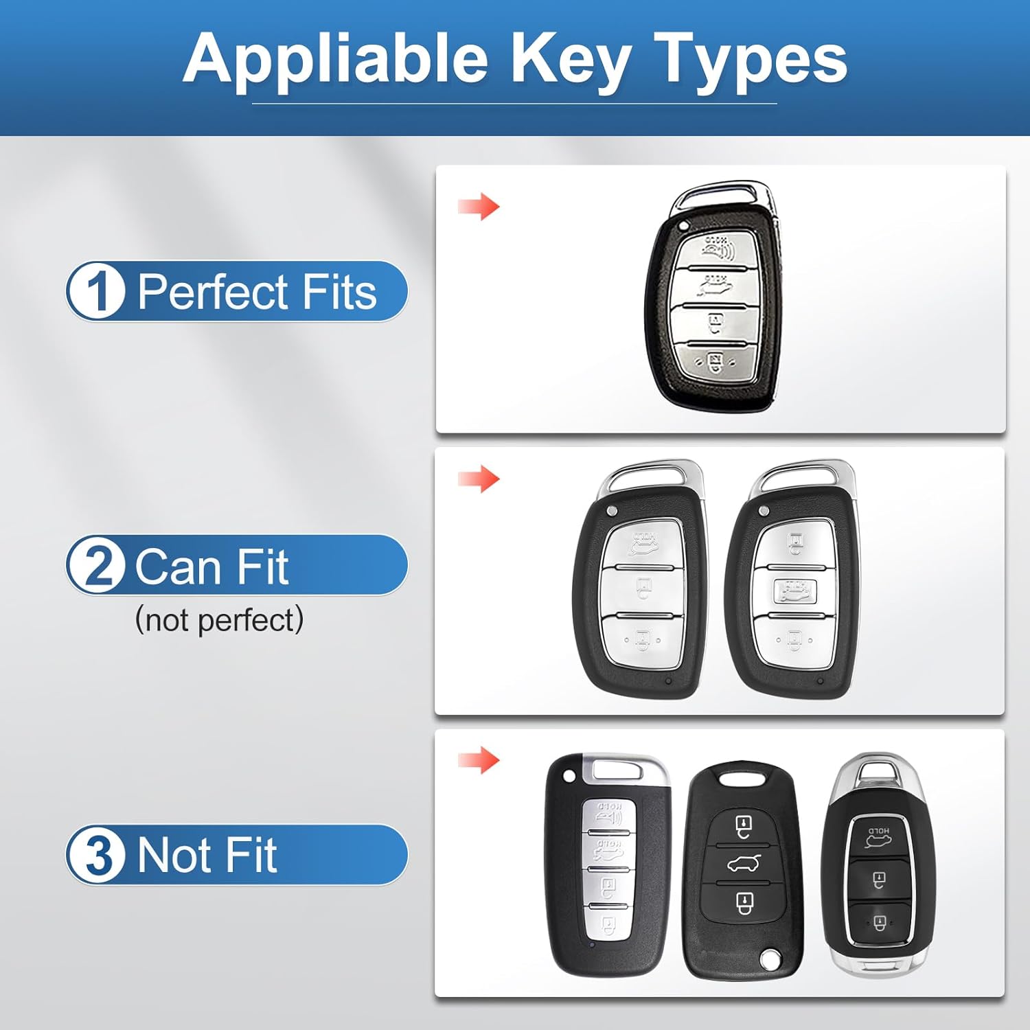 for Hyundai Elantra Key Fob Cover with Keychain Genuine Leather Crystal Key Case Protector Compatible with Hyundai Elantra Ioniq Sonata Tucson Elantra GT (Model1, White)