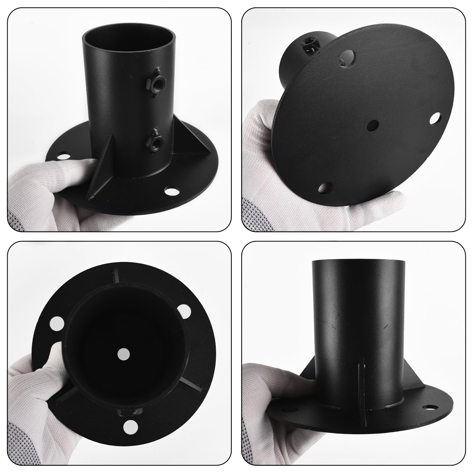 Base de poteau de 65 mm, robuste base de montage pour poteau de clôture, fixation pour échelle de piscine, support de balustrade en métal