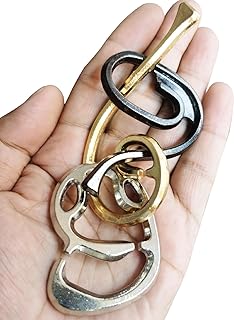 Cast Metal Brain Teaser Puzzle Metal Puzzle Brain Teaser Exploration and Thinking Toy Intellectual Teaching (Two Rings) GINFH