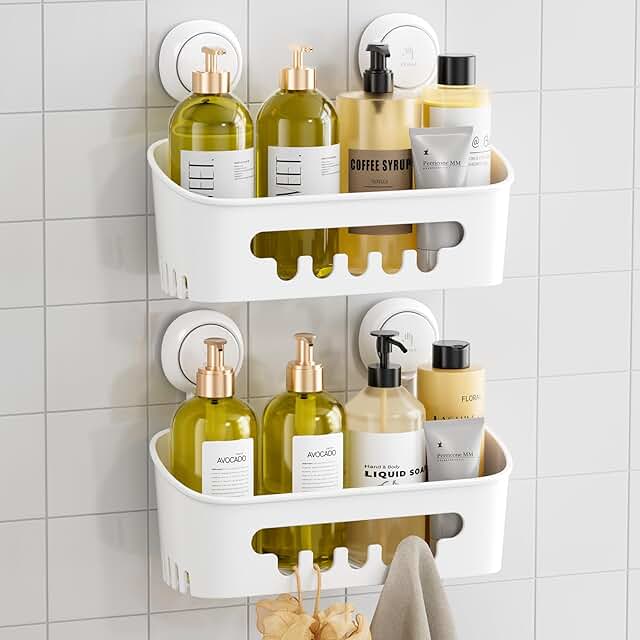 15 Small Bathroom Decorating Ideas for Style in Tight Spaces 92 TAILI Shower Caddy Suction Cup 2 Pack, Heavy Duty Bathroom Organizer, Re...