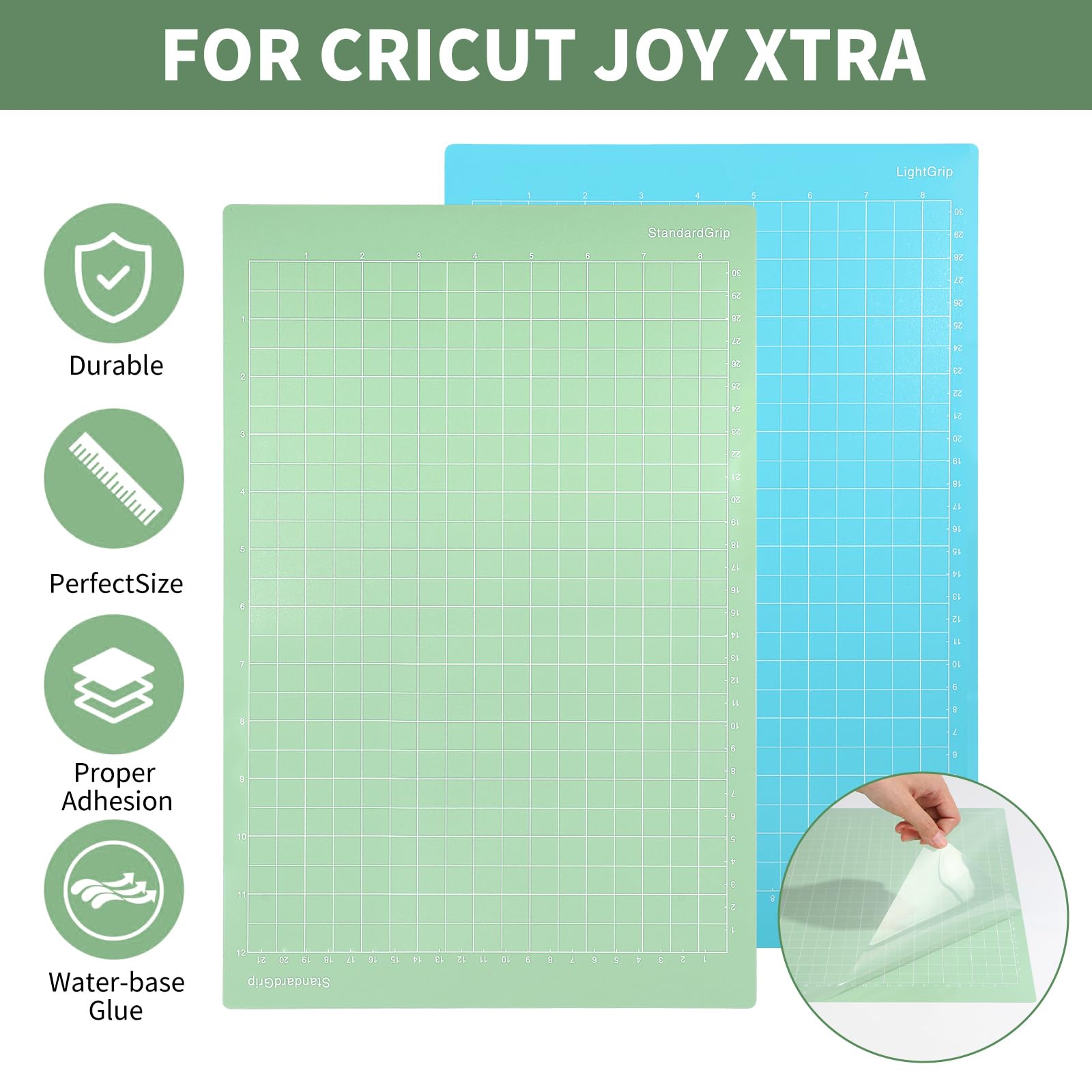 LALAGO Tappetino da taglio per Cricut Joy Xtra, 4 pezzi adesivi di ricambio StandardGrip LightGrip