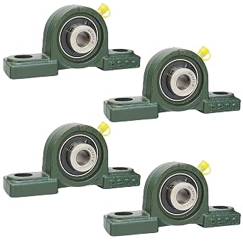 Tonmp 4 Pack UCP201-8 Pillow Block Mounted Ball Bearing -Bearing Steel Bearings with 1/2" Bore - Solid Cast Iron Base - Self Aligning ...