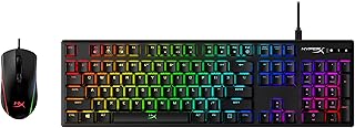 HyperX Alloy Origins - Mechanical Gaming Keyboard - Software-Controlled Light & Macro Customization - Compact Form Factor - Linear Switch Blue & HX-MC002B Pulsefire Surge - RGB Gaming Mouse