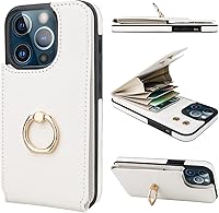 Vista 13 de Folosu Funda compatible con iPhone 13 Pro con soporte para tarjetas, rotación de 360°, soporte de anillo de dedo con función atril, protección RFID