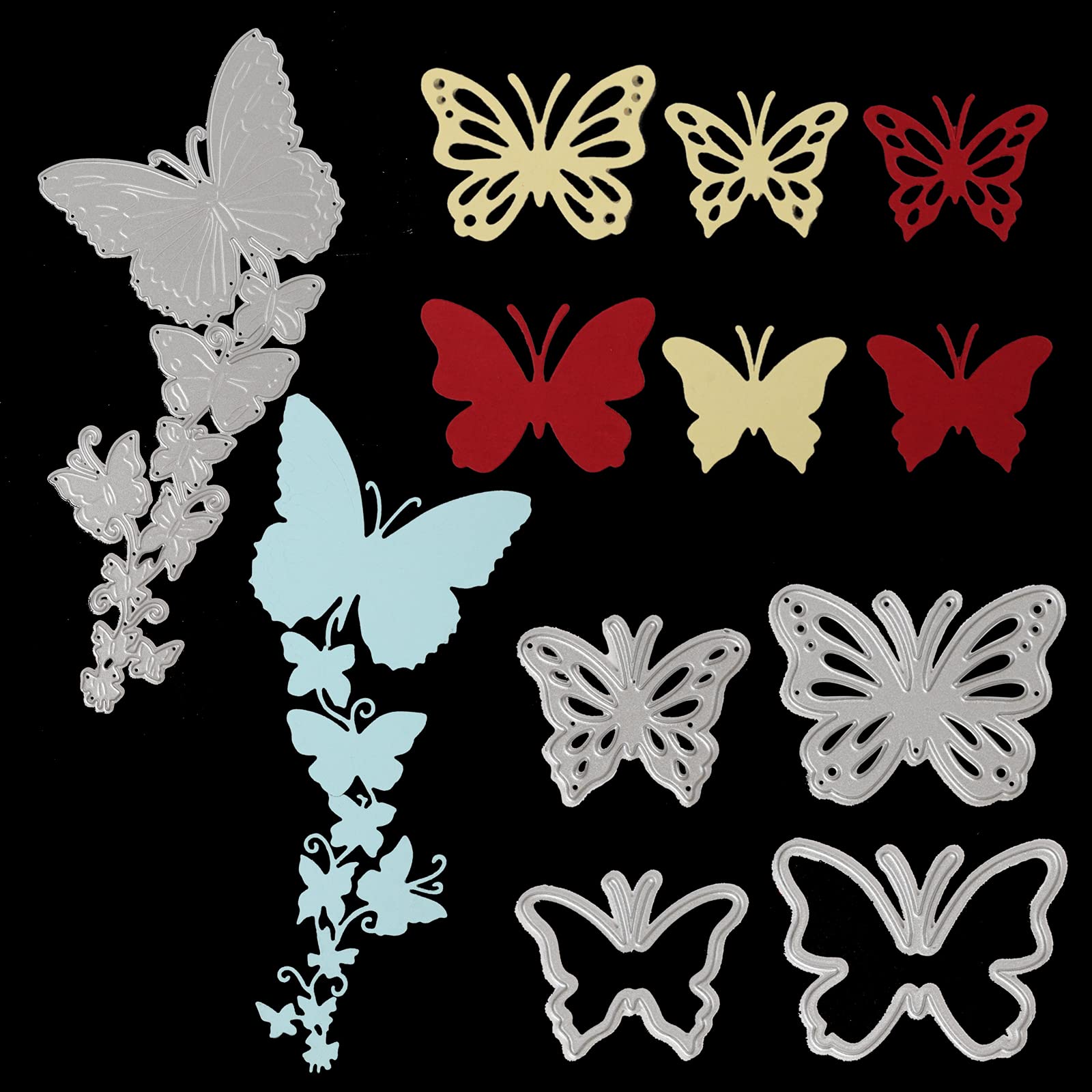 4x 3D Schmetterling Stanzformen - Metall-Prägung Für Scrapbooking & Karten