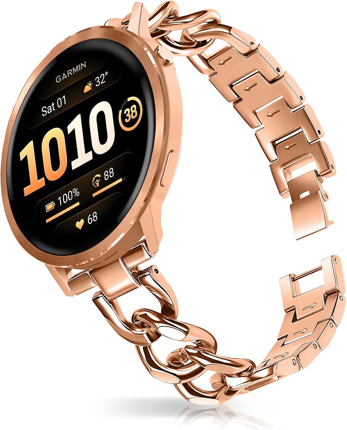 22mm Band for Garmin Venu 4/3 45mm, Women's Metal (Rose gold)