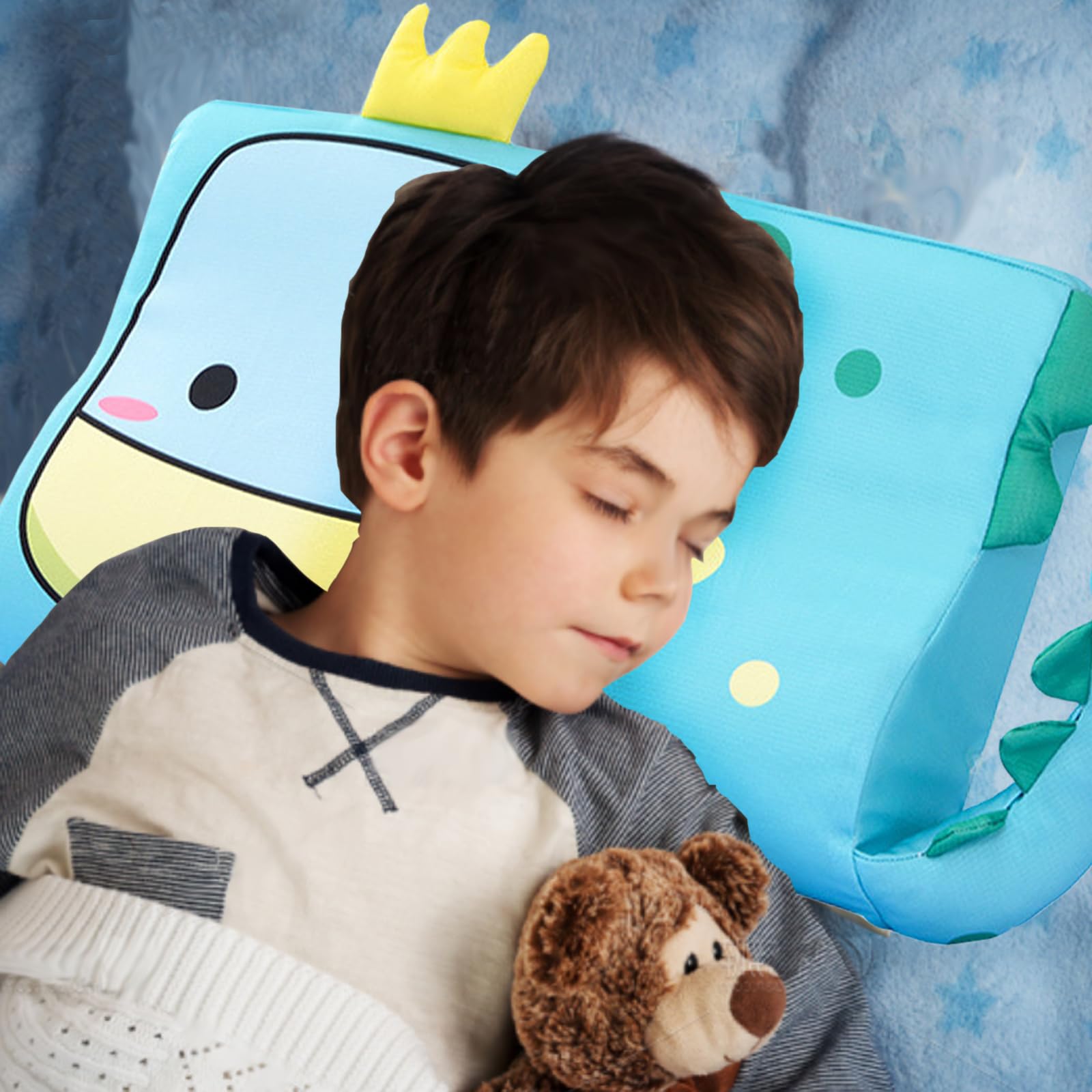 LUKIUP Oreiller Enfant, 45 x 27 cm Sommeil Enfant Coussin Enfant 2-6 Ans, Respirant, Confortable, Ergonomique Espirant et Doux pour la Peau, Barre de Lavage pour à Partir de 3 Ans