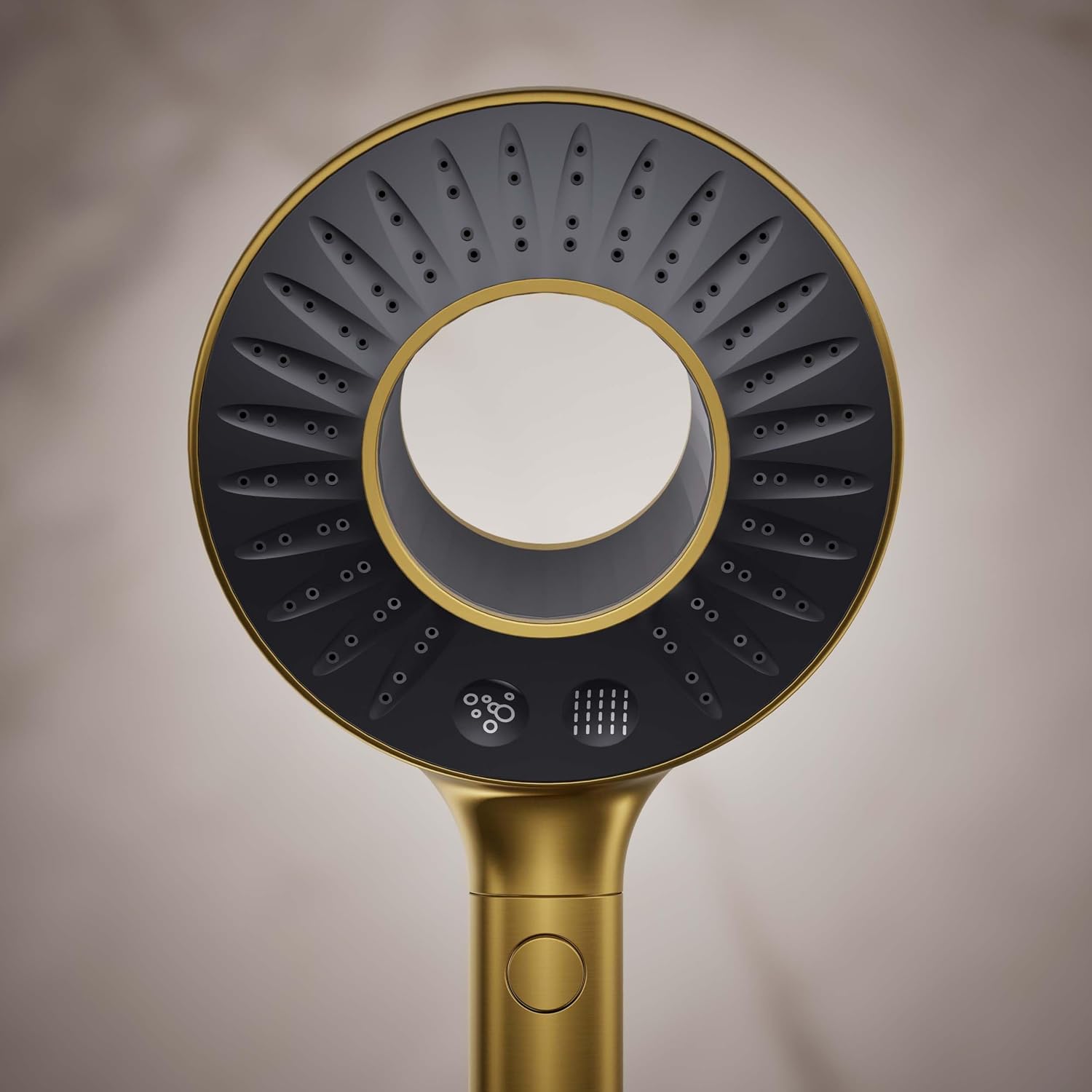 KOHLER K-28681-Y-2MB SpaViva Two-Function Handheld Showerhead, Round High Pressure Shower Head, Compatible with SpaViva Cleansing Device, 2.5 GPM, Vibrant Brushed Moderne Brass