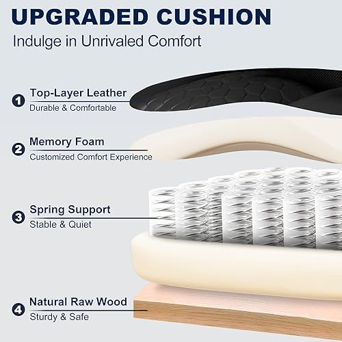 Miniatura 7 de Misolant Silla de oficina grande y alta con reposapiés, silla de escritorio ejecutiva de respaldo alto con reposabrazos de elevación ajustable