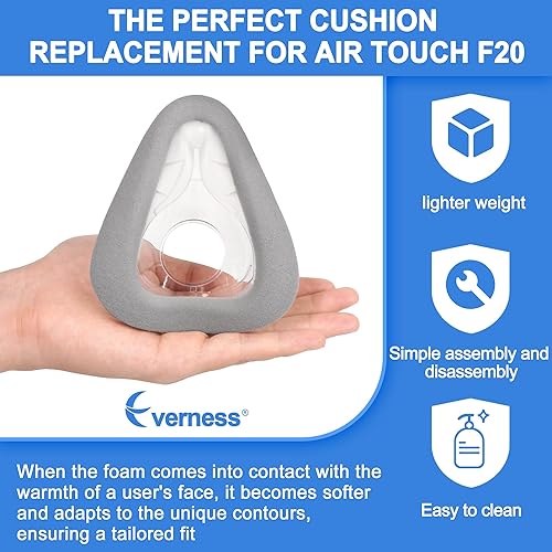 Vista 2 de 2 Packs Replacement Cushion (M) for AirTouch F20, Optimized Comfort & Secure Seal with Memory Foam (New Version), Exceptional Value & Durable