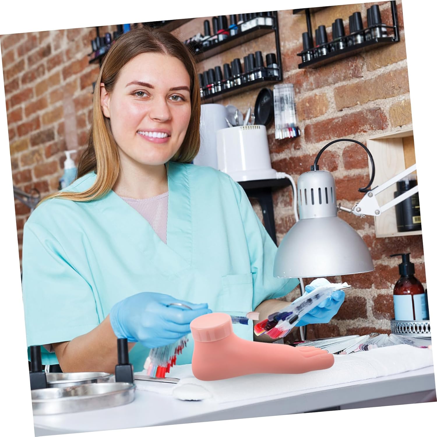 2pcs Manicure Practice Prosthetic Feet Flexible Nails Nail Art Tools Display Mold for Women Fake Feet Shoes