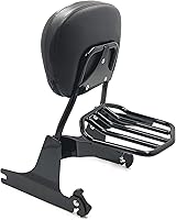 Vista 10 de HTTMT Sissy Bar - Portaequipajes para Softail 2000-2005 y respaldo desmontable de lujo para pasajeros 2006-2019 [P/N: SBB025+T] Negro