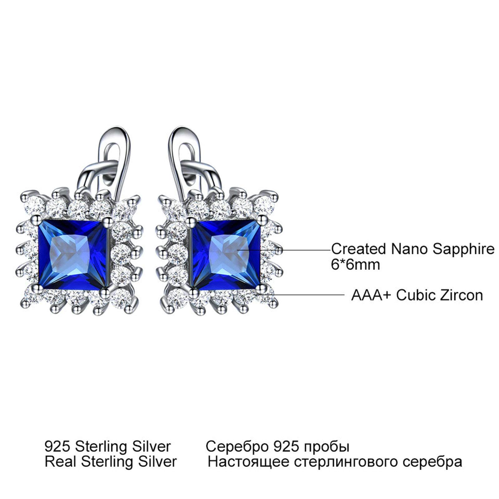 Collana Donna, Orecchini in Argento Sterling 925 da Donna Quadrato in Argento 925 Set Orecchini E Collane per Donna Donna Zirconia Cubica Verde