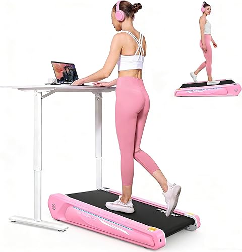 FUNMILY Almohadilla para caminar más pequeña con 5% de inclinación, caminadora 2 en 1 debajo del escritorio para oficina en casa, mini caminadora