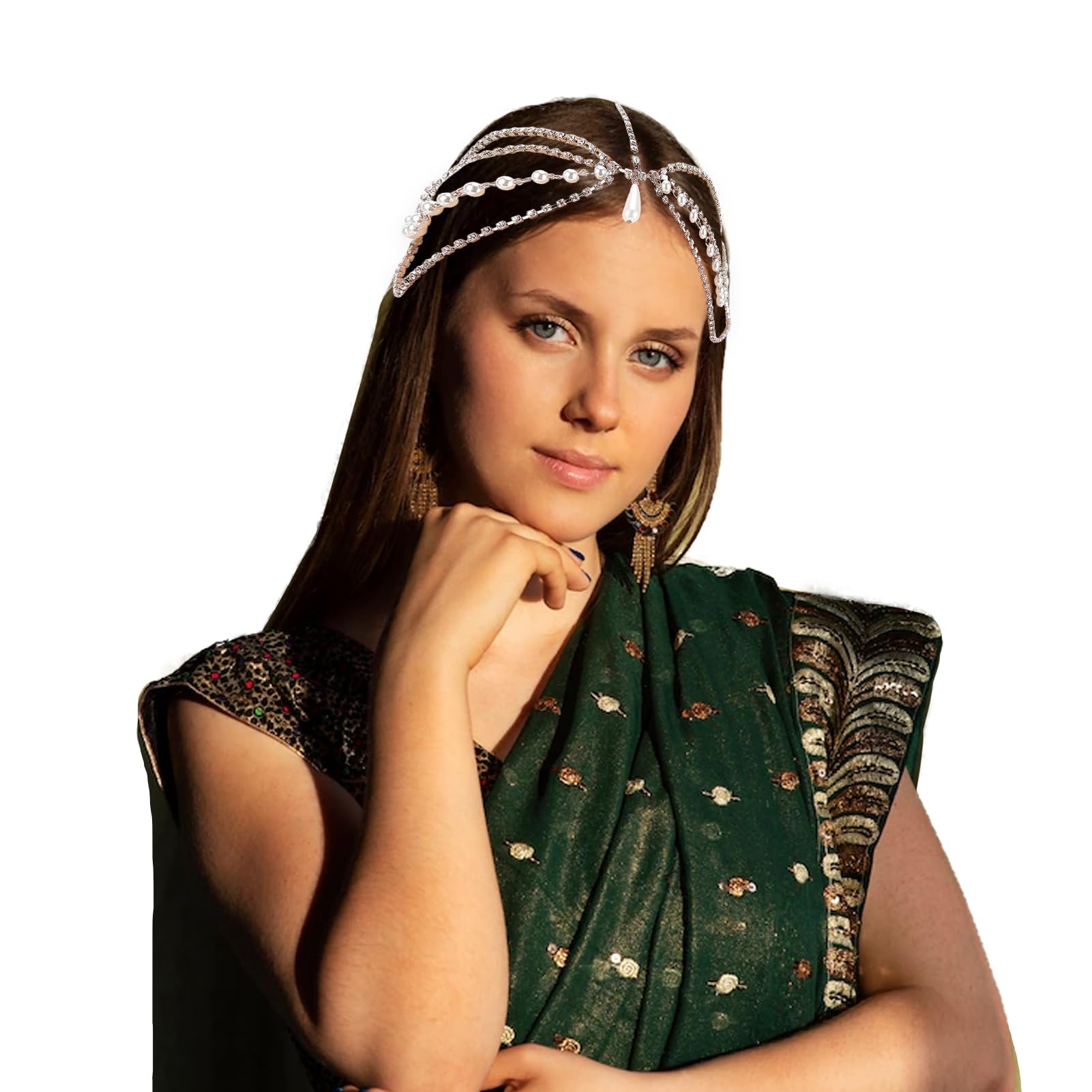 NICENEEDEDBride Rhinestone Head Chain