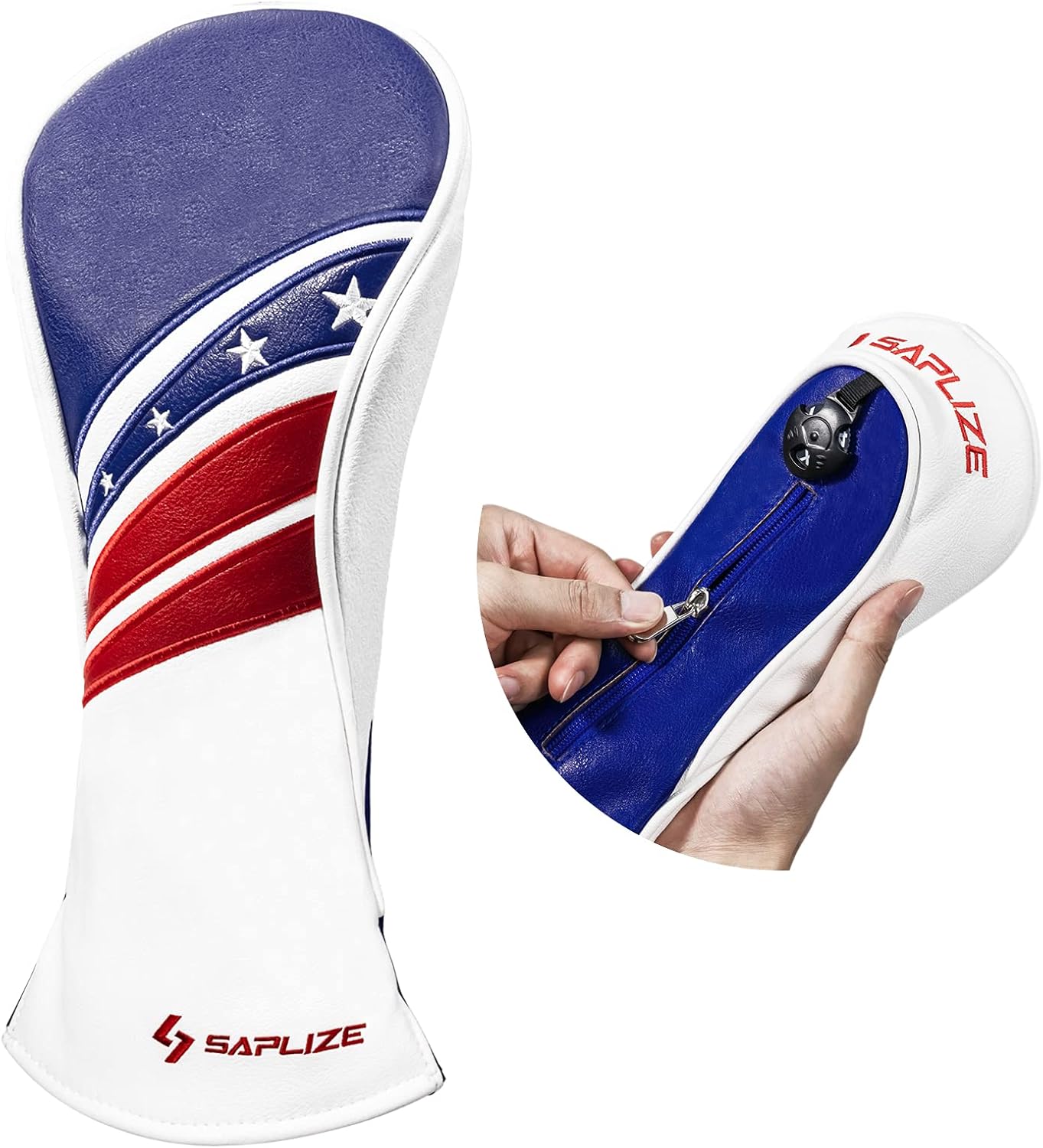 SAPLIZR Golf Club Head Covers Fits Hybrid, Premium PU Leather Golf Headcovers for Clubs Protector, Embroidered Stars and Strips Flag Design : Sports & Outdoors