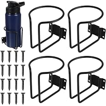 4 Pcs Metal Ring Cup Holder, Wall Mounted Universal Drink Holder for Boat, Marine, Yacht, Truck, RV, Trailer, Tractor, Outdoor, Black