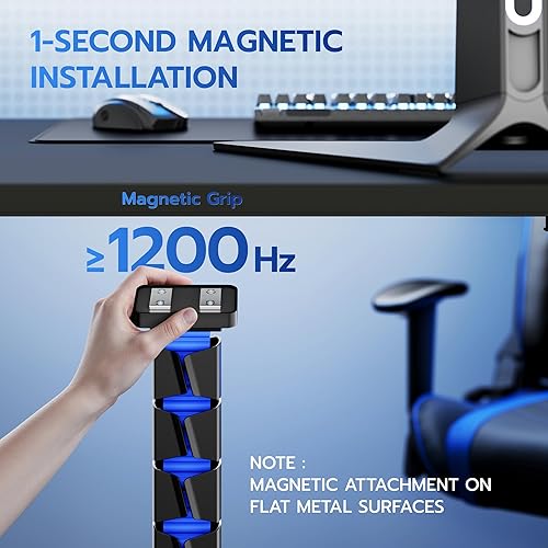 Miniatura 4 de ARES WING Columna de gestión de cables para debajo del escritorio, organización magnética de cables de vértebras para escritorio de pie, organizador