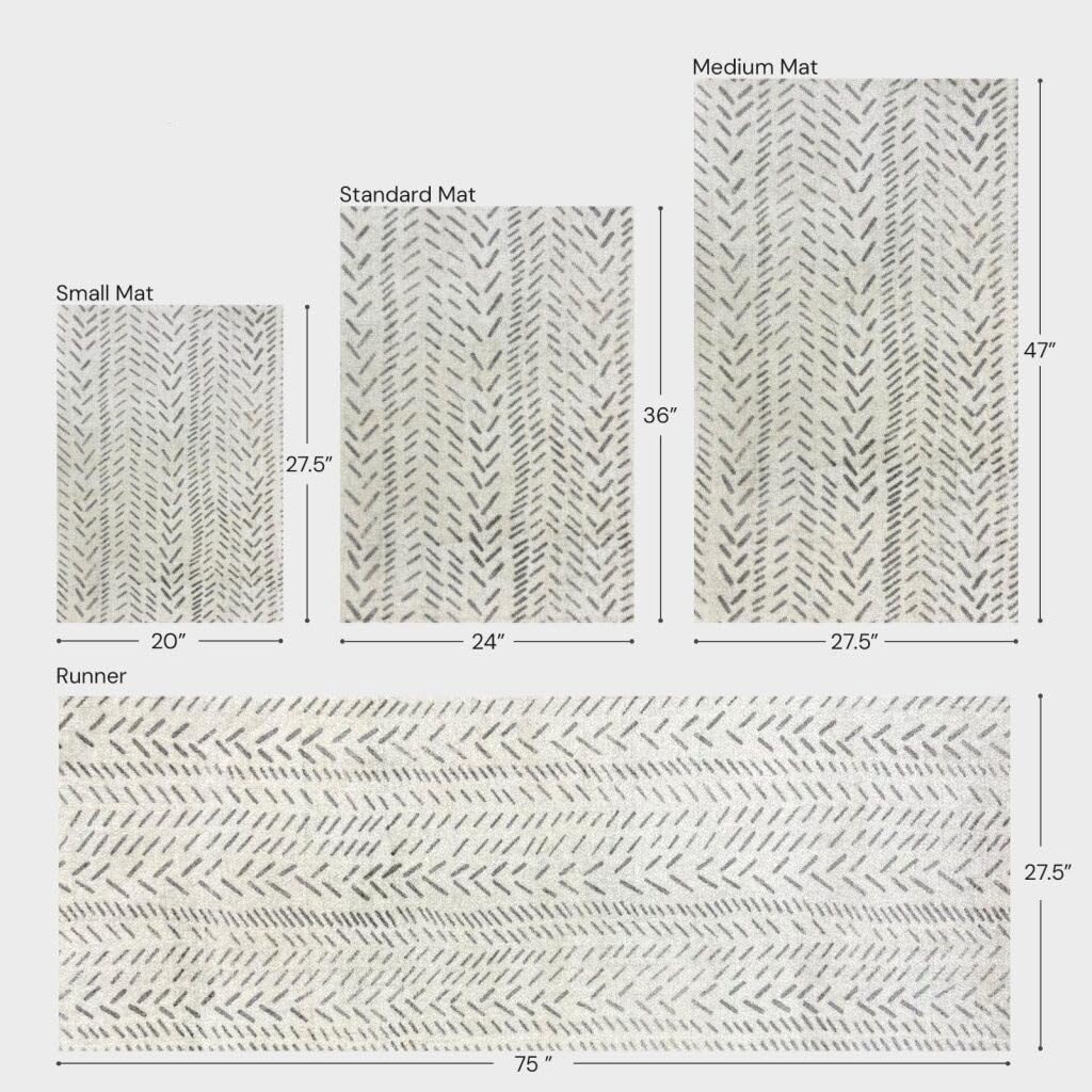 Wash+Dry Serengeti One-Piece Washable Rug with Rubber Backing, Small Door Mat for Entryway, Kitchen, Bathroom, Non-Slip Indoor Doormat, Washable Entryway Rug, Pet Friendly, Gray and Cream, 20" x 27.5"
