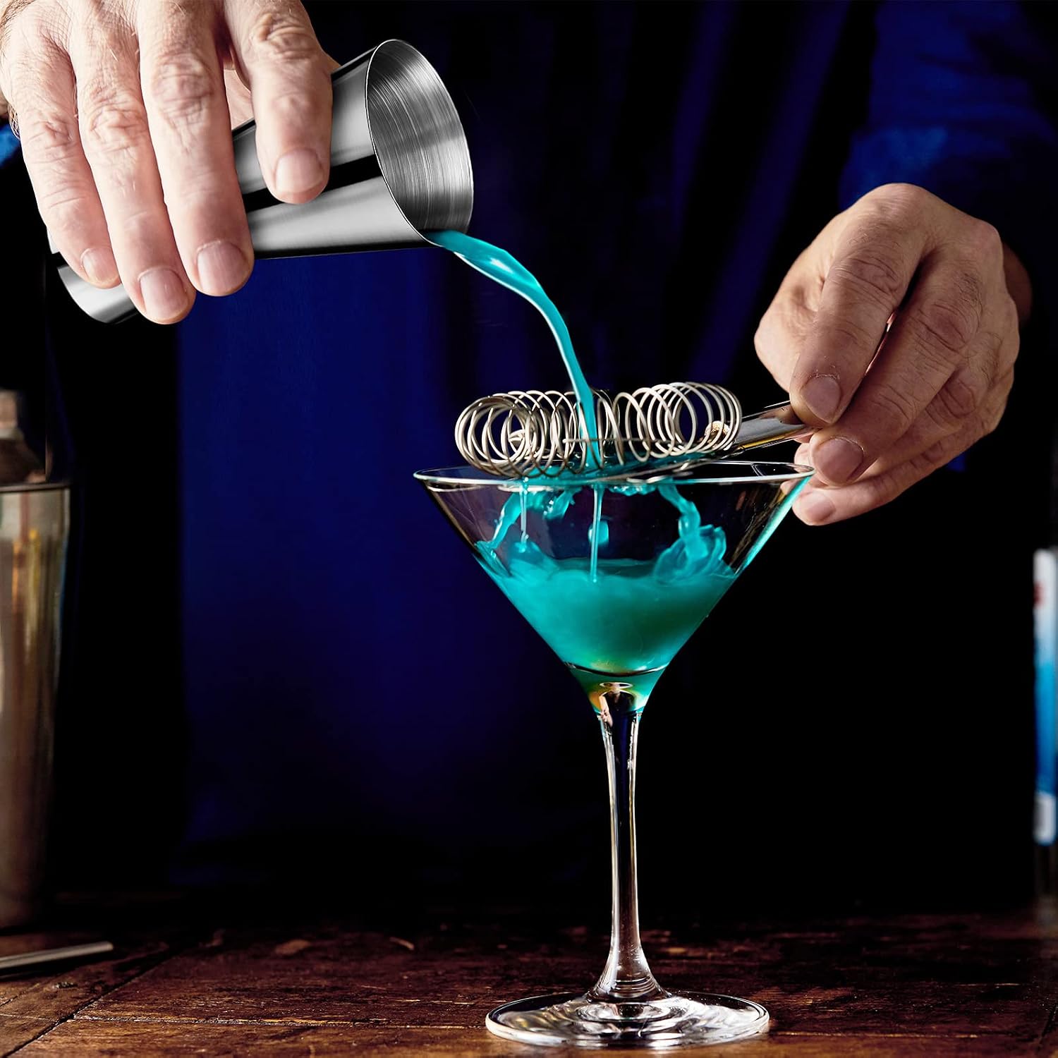 4 Pcs Stainless Steel Double Cocktail Jigger, 1 oz/2 oz + 0.5 Oz/1 oz