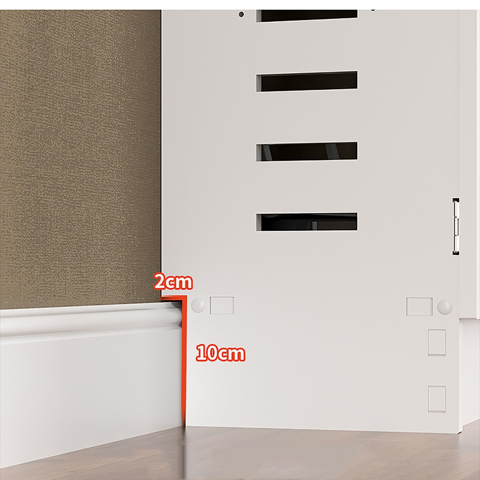 Caja de almacenamiento para enrutador WiFi, estante de madera de 2 capas con puerta de armario, regleta decorativa y caja oculta de gestión de cables para organización de escritorio