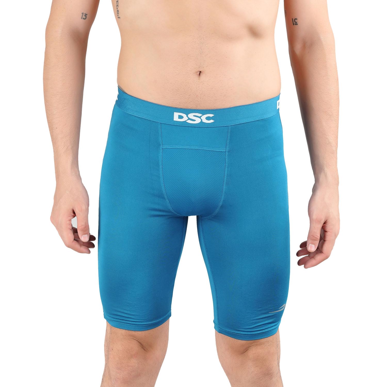 dsc mpt 323 half tight compression - superior muscle support for gym, sports and athletes to enhance performance, color - dark azure, size - s