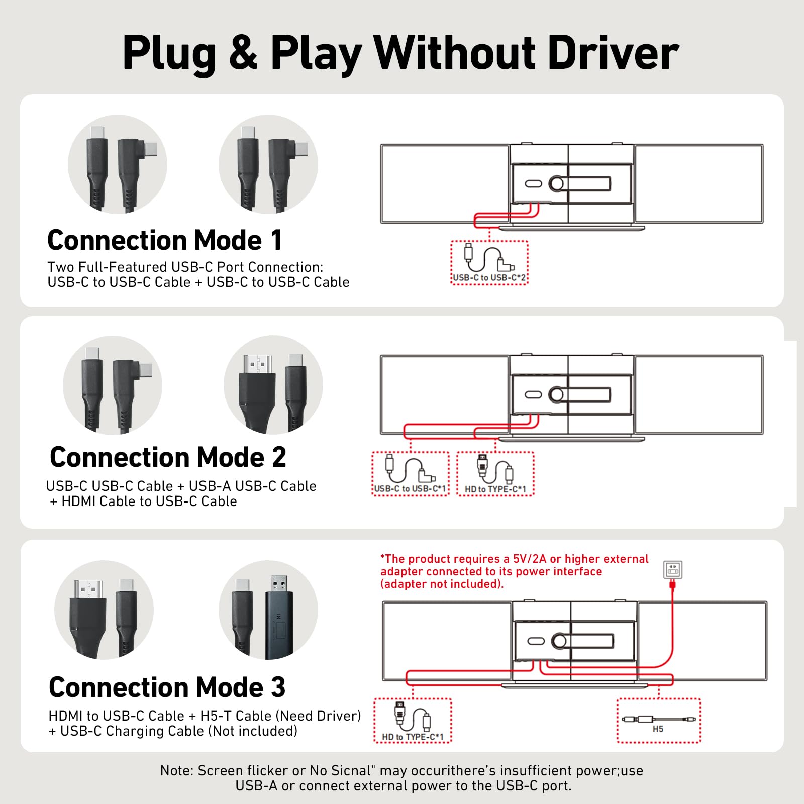14.1'' Triple Laptop Screen Extender, 2.2lbs Ultra-Light Portable Monitor view 8