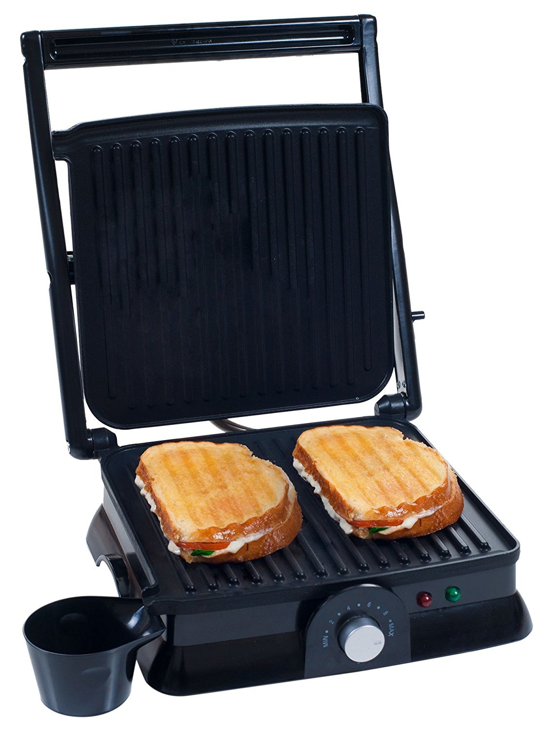 Chef Buddy Non-Stick Panini Press Indoor Grill and Gourmet Sandwich Maker,  Electric with Nonstick Plates, 11