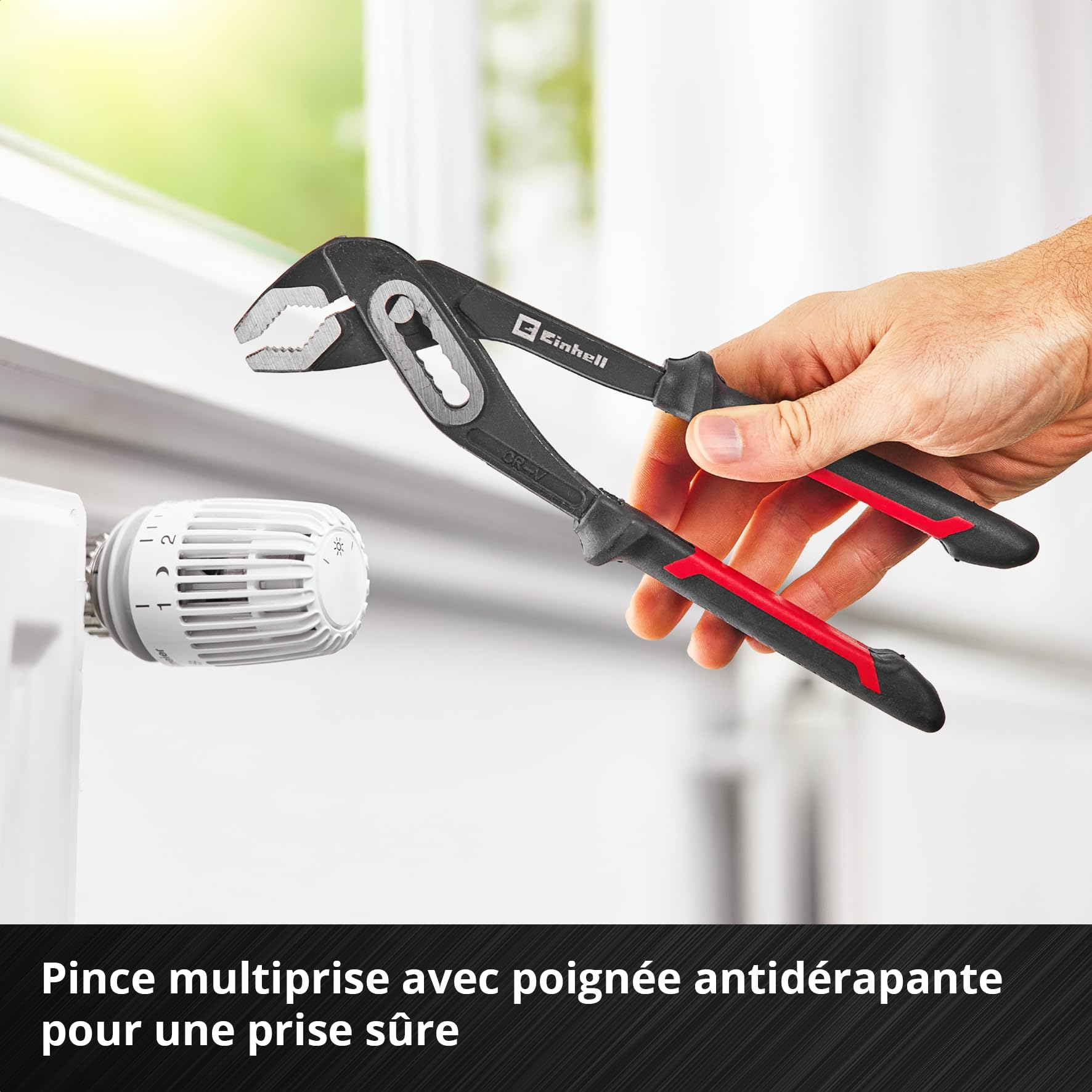 Original Einhell E-Case Pad 9 pièces pinces (set de pinces à circlips, pince multiprise, pince universelle, pince à bec long, pince coupante, aimant télescopique, système E-Case)