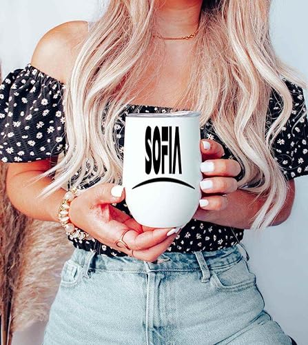 Miniatura 6 de Humorous Gift Humorous Design Gift Plates for Girls, for Springtime Present - You Pick Funny Lime Umbrella on 12 Oz White Stainless Steel Wine