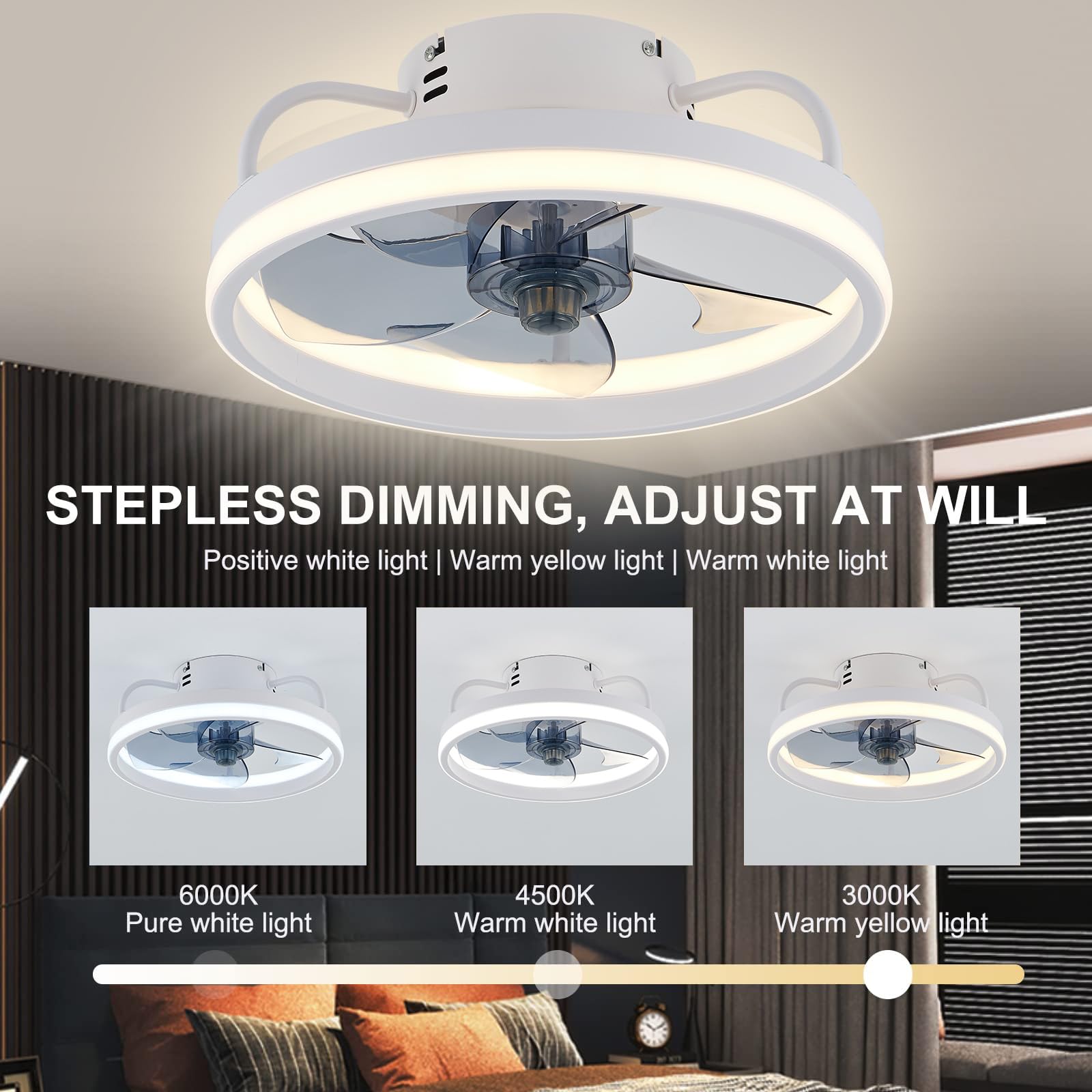 Proventa 3D Air Plafondventilator Met Verlichting 50 Cm - Verspreidt L Over Hele Kamer Met Afstandsbediening 672770