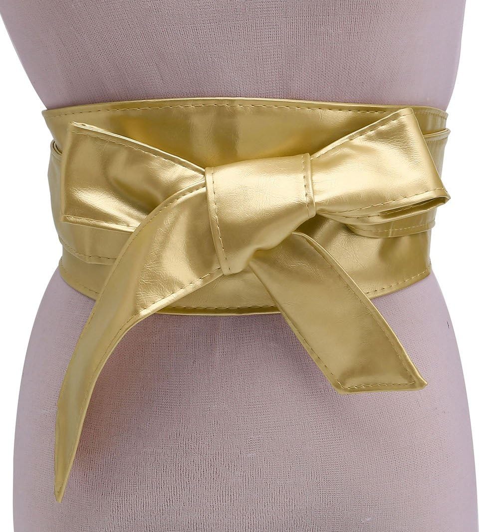 Ayliss Women Soft PU Leather Obi Belt Self Tie Wrap Cinch Belt Fashion Bowknot Waistband Wrap Belt for Dress Jumpsuit - Image 2