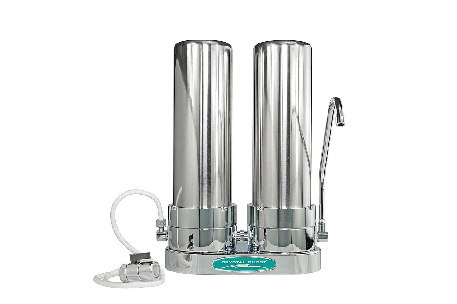 Smart Countertop Water Filter System | Crystal Quest (Double, Stainless Steel)
