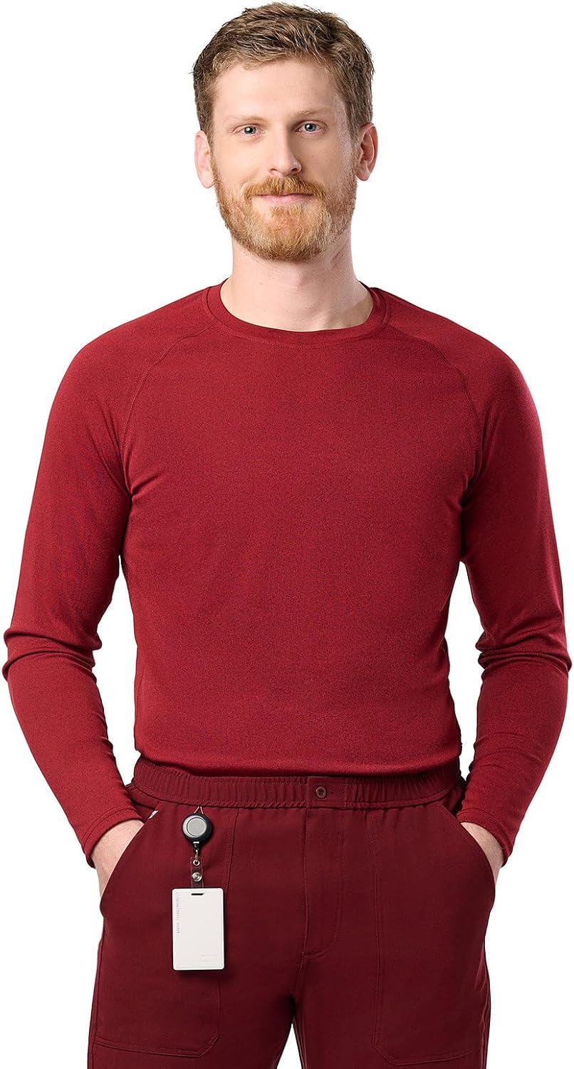 Peelz Danny Long Sleeve Underscrub Top for Men - Soft, Stretchy, Seamless Fabric Scrubs for Layering & Comfort, Slim Fit