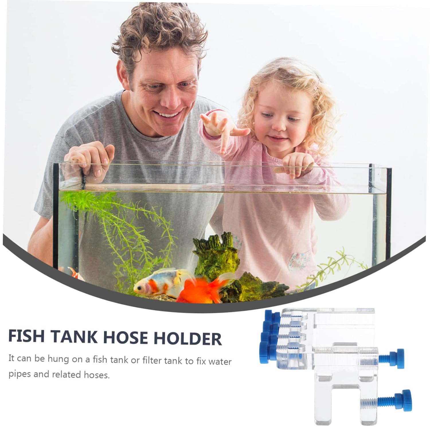 Adjustable Aquarium Dosing Pump Tube Holder Bracket Slot Hose Clamp for Fish Tank Water Change Fits Up to Thickness Securely Holds Multiple Hoses