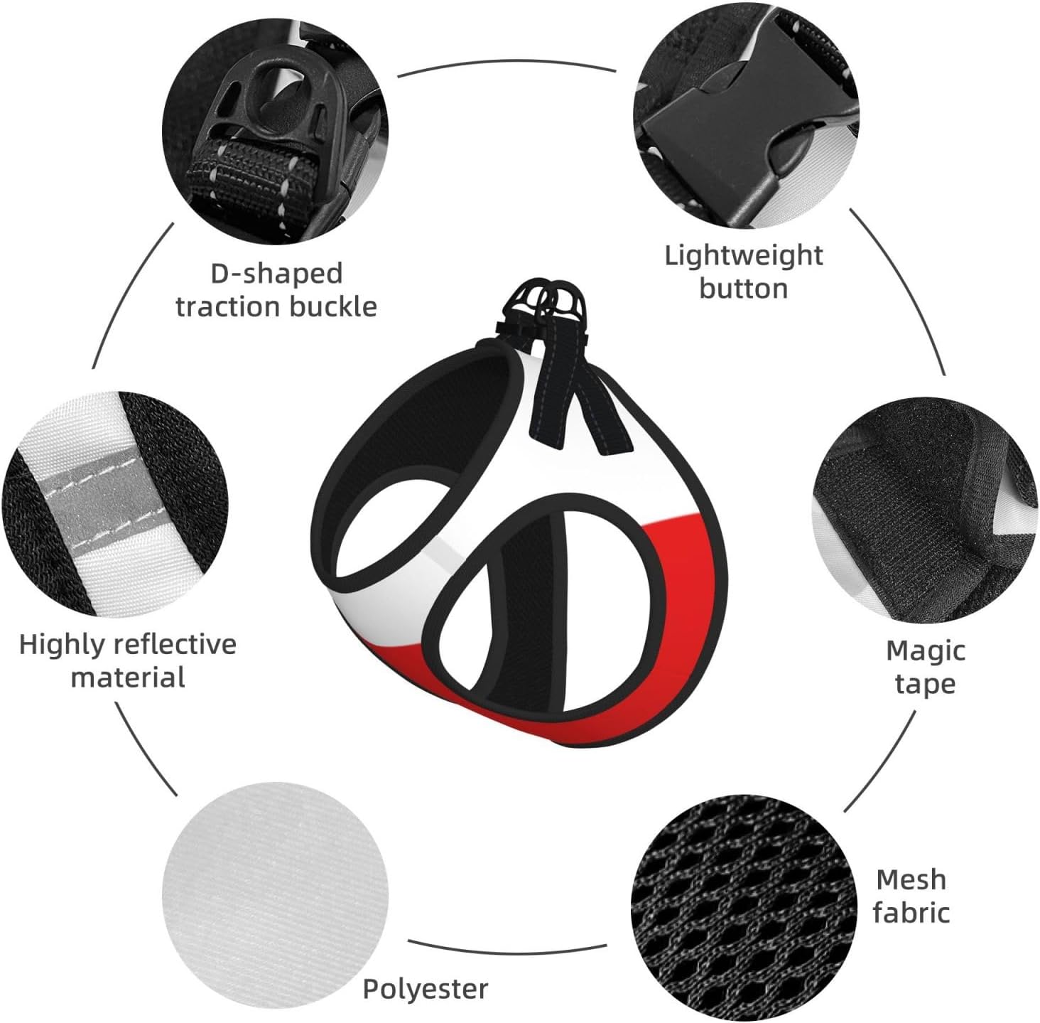 Flag of Chile Pet Vest Small Size Dog Harness and Leash Set for Training, Reflective & Adjustable Without Accessories Large