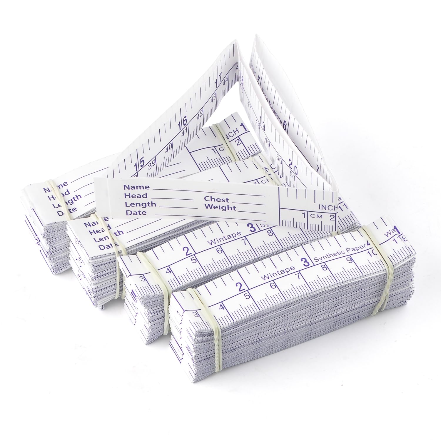 Paquete de 100 cintas métricas de papel de 60 cm, reglas desechables para medir heridas, cinta métrica Educare, herramientas de medición de heridas, regla de medición médica