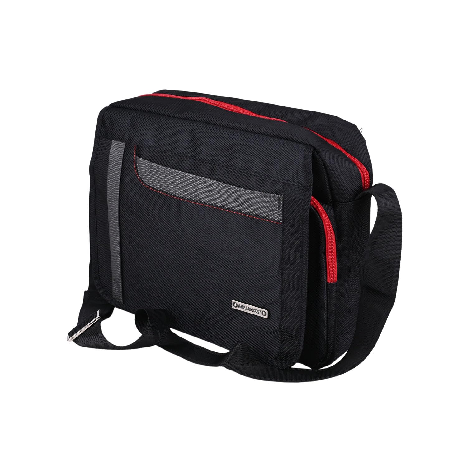 No Limits Borsa Messenger Laptop 13-15.6" con Tracolla Regolabile, Porta PC Uomo Donna, Multi Tasche, Nero