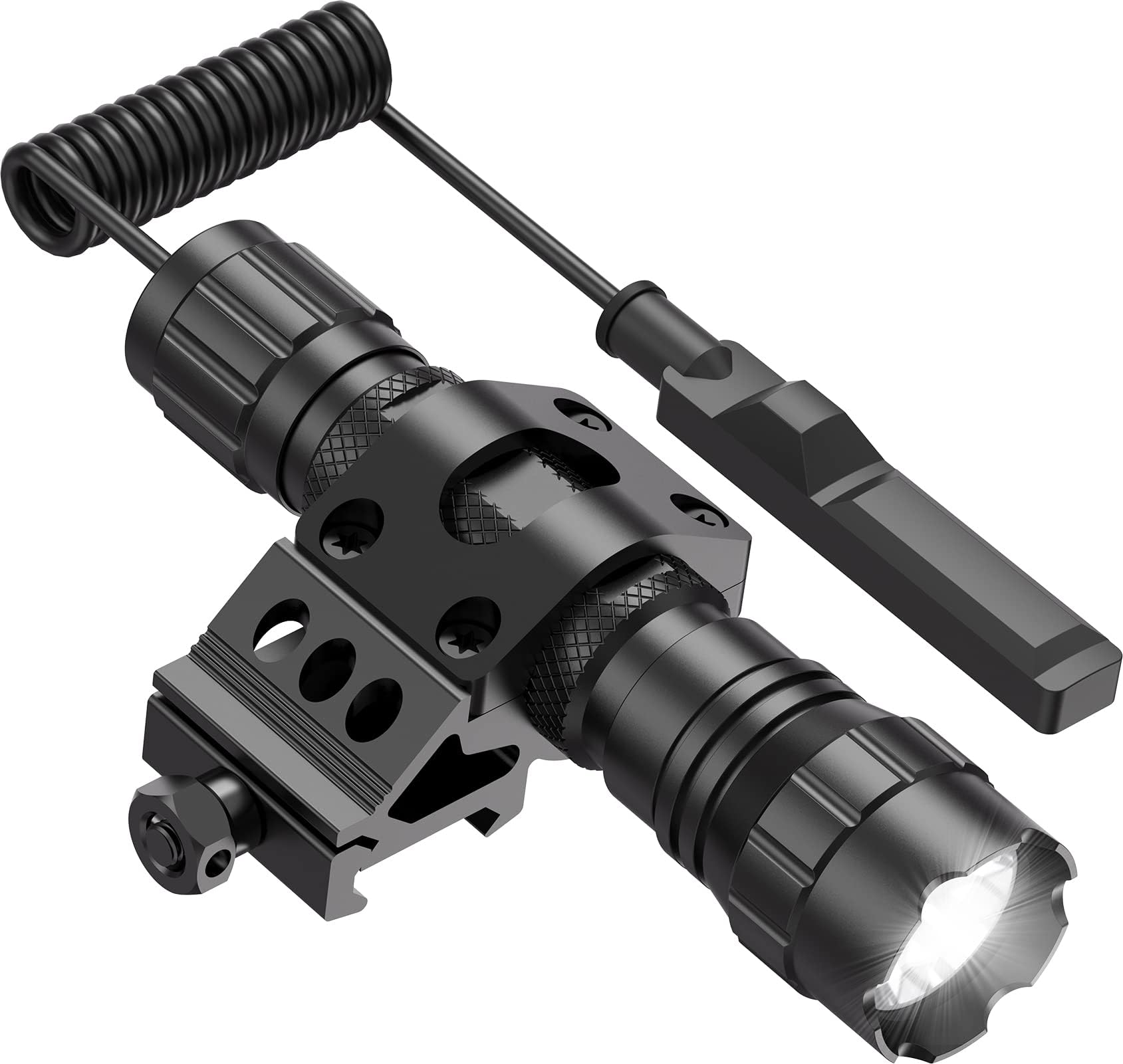 Tactical Flashlight LED Light 1200 Lumen with Picatinny/M Lock Rail Mount and Pressure Switch Included